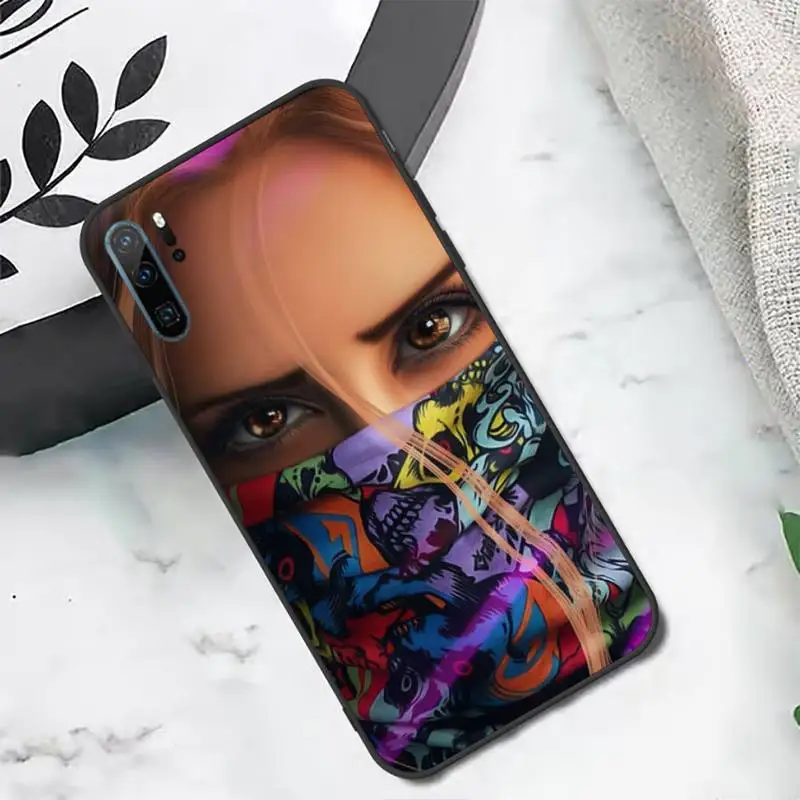 

Masked girl cool Phone Case For Huawei P20 P30 P40 lite Pro P Smart 2019 Mate 10 20 Lite Pro Nova 5t