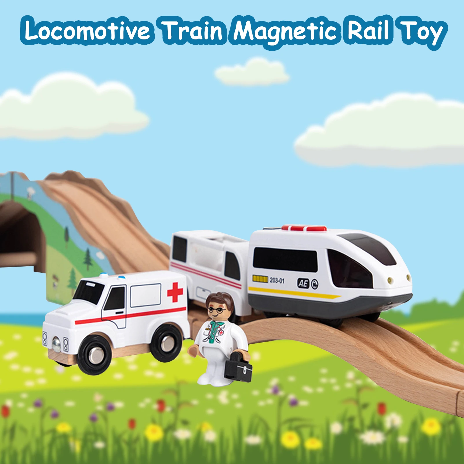 

Electric Train Railcar Toy Safe Magnetic Locomotive Set for Children kids Gifts Games Toys Electric Train Railcar Toy everywhere