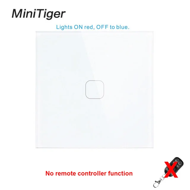 White MT-D601 Minitiger сенсорный выключатель 1 2 банда 1 способ беспроводной пульт дистанционного управления светильник Светодиодный индикатор для RF433 умный дом сенсорный переключатель - Цвет: White MT-D601