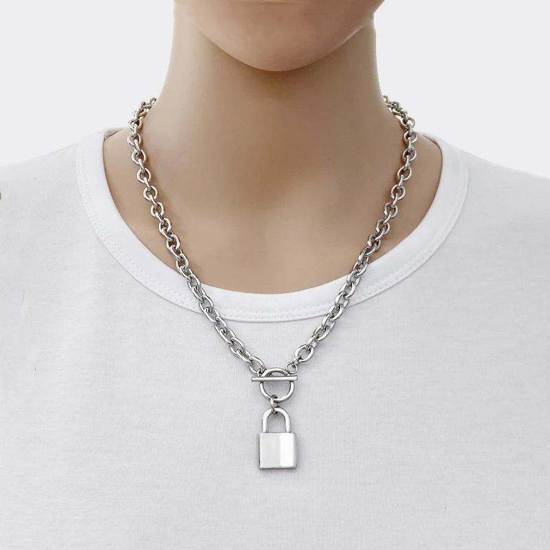 Модная титановая сталь размер замок воротник женский прилив хип-хоп холодный