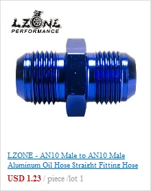 LZONE-синий штекер 6AN 6 вспышка до M14x1.5(мм) метрический прямой фитинг от 6 до M14* 1,5 порт. Адаптер JR-SL816-06-143-011