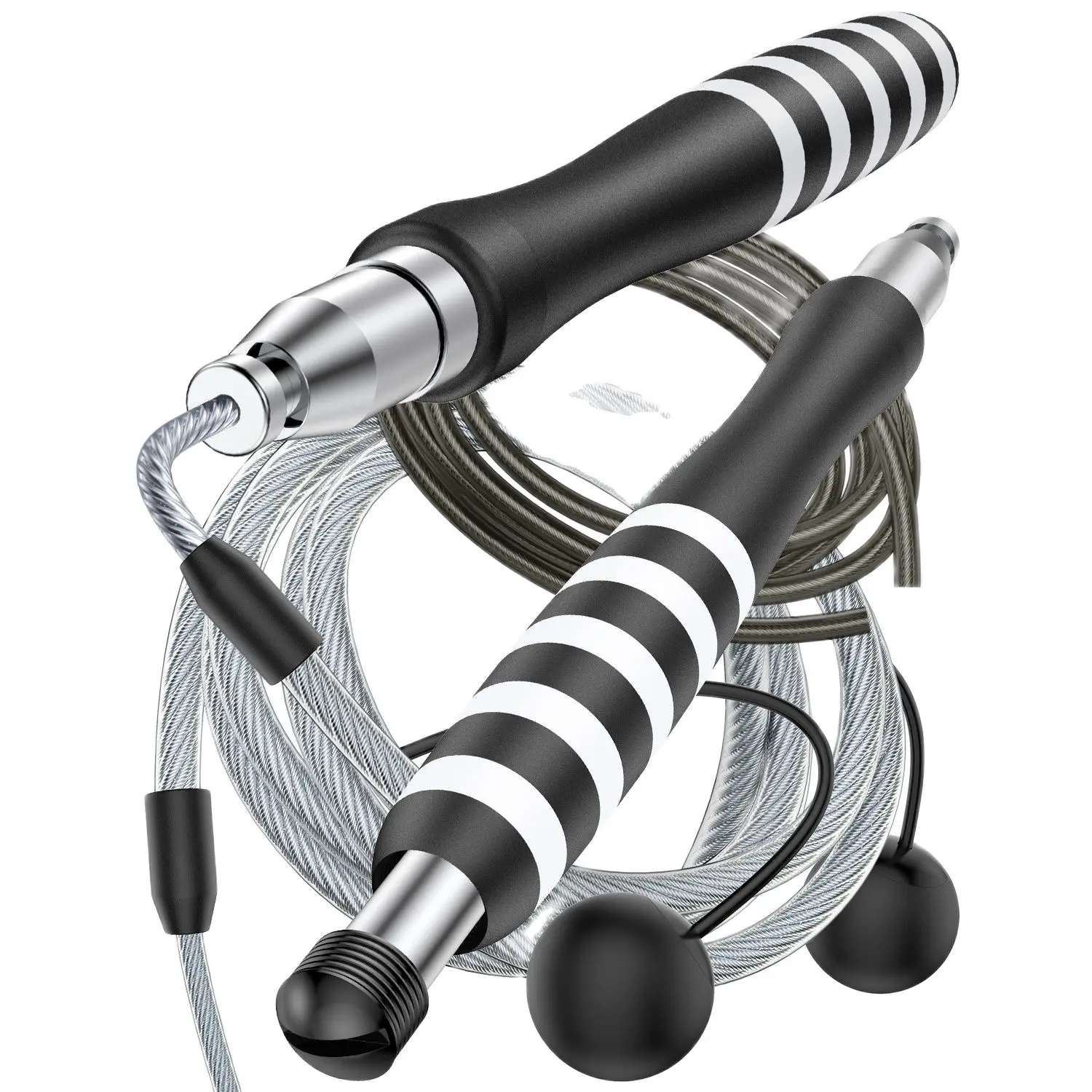 

Weighted Jump Rope Set Professional Skipping Rope with High-Speed Bearings Great for Boxing, MMA, Crossfit, and Fitness Workouts