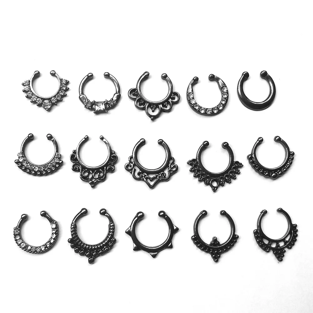 Женская заколка для тела разноцветное Винтажное кольцо пирсинга носа 15