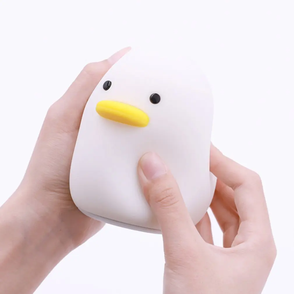 

Cute Night Light Silicone Soft Touch Sensor Animal Duck LED Night Lamp For Baby Children Kid Bedroom Decorative