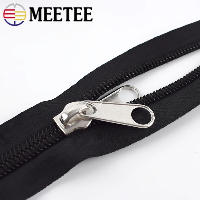 Meetee 5/10 метров 3 #5 #8 #10 # нейлоновая катушка молнии с слайдерами для шитья молния
