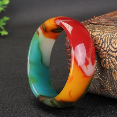 

Hetian jade two-tone 54-62mm bracelet, elegant princess jewelry, best gift for mother and girlfriend