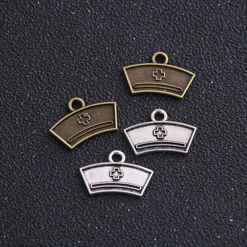 18 шт 14*20 мм два цвета металлический цинковый сплав медсестры колпачок Подвески