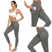 womens high waist pure color lightweight stitching slim yoga pants fitness sports side pocket quick drying leggings leggings