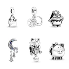 5 шт., подвески для сумки в форме сердца, банта, свиньи, гриба, кошки, из шерстяной пряжи, бусины в виде Луны Гипсофилы, подходят для подвесок сделай сам, ювелирные аксессуары