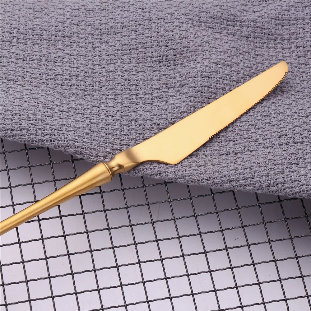 

Dinnerware Gold Stainless Steel Cutlery Set Matte Utensils Set Kitchen Party Flatware Western Tea Spoon Tableware Dropshipping