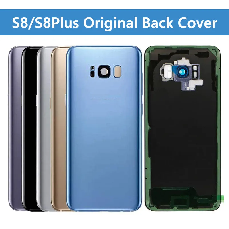 

For SAMSUNG Galaxy S8 Plus S8+ G955 SM-G955F S8 G950 SM-950F Glass Back Battery Housing Repair Cover Rear Door Case Replacement