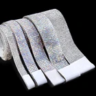 Самоклеящаяся лента для Стразы с кристаллами AB, лента с наклейками, для самостоятельной сборки, для украшения автомобиля, подарков