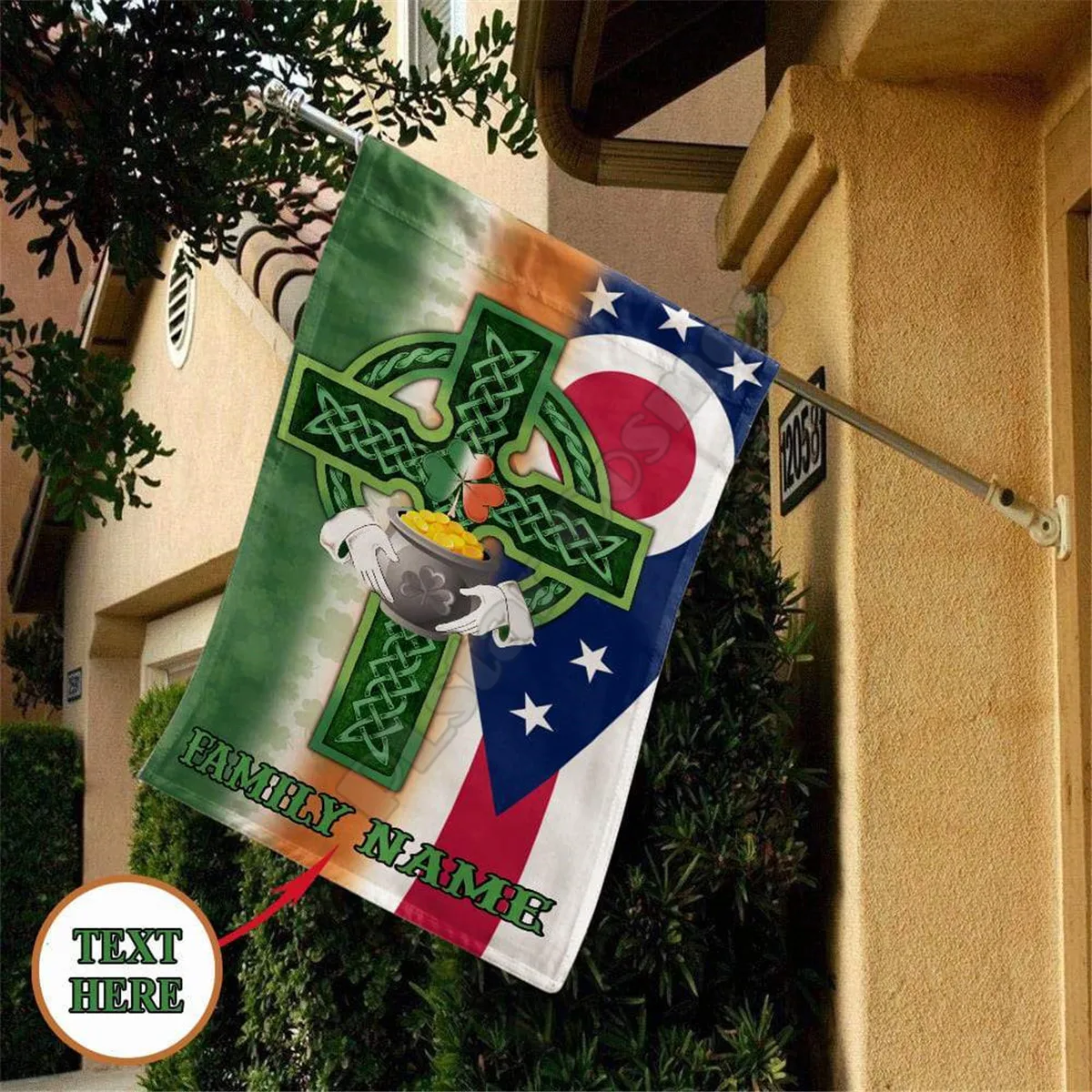 

Customize Text Saint Patrick's Day Flag 3D Printed Garden Flags Hanging House Flag Garden Flag Decoration Double-sided Printing