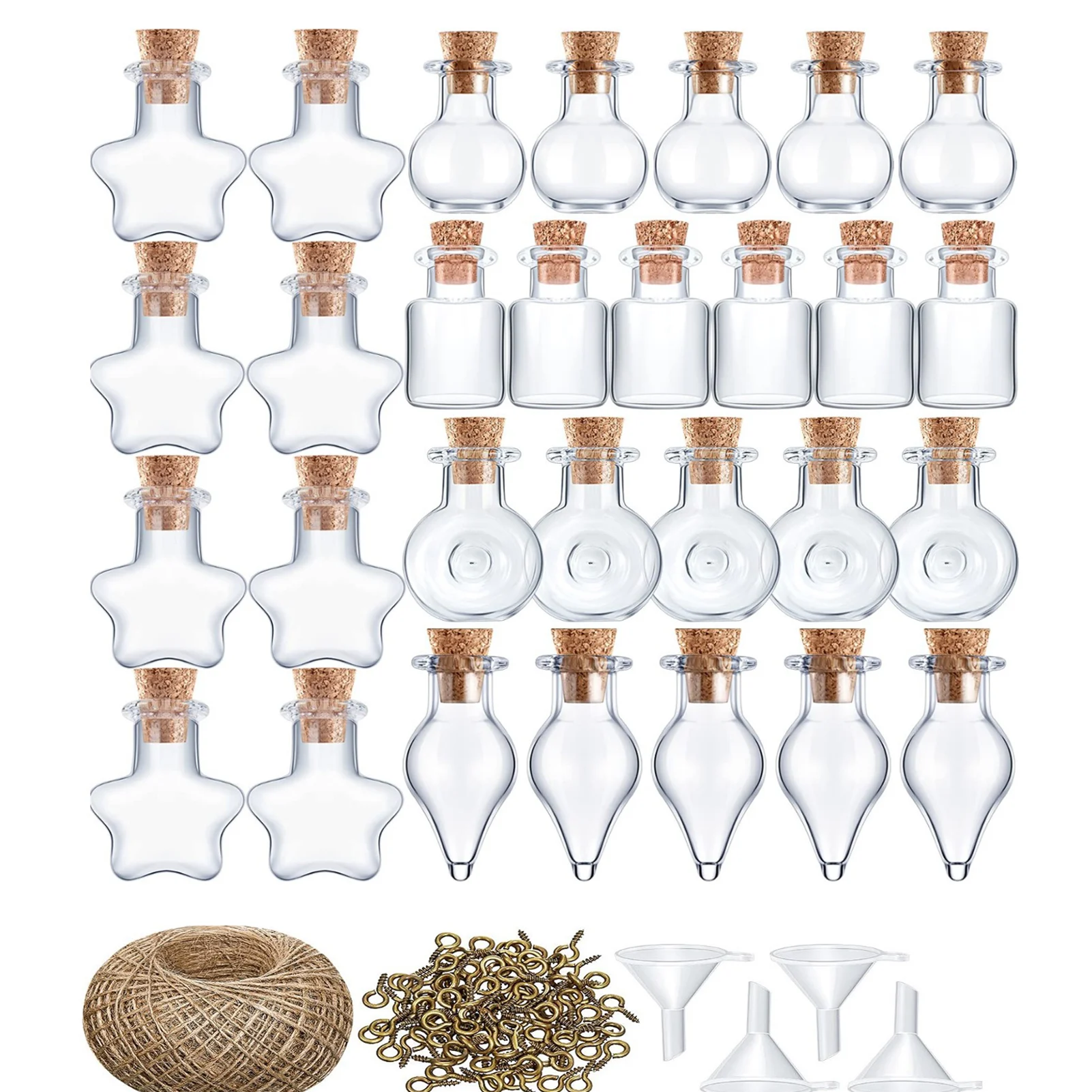

50Pcs Mini Small Glass Bottles With Clear Cork Stopper Christmas Wish Bottles Vials For Holiday Wedding Home Decoration Sincere