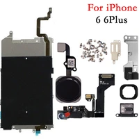 full set lcd parts screen metal plate front camera home button flex cable ear speaker with screws for iphone 6g 6 plus