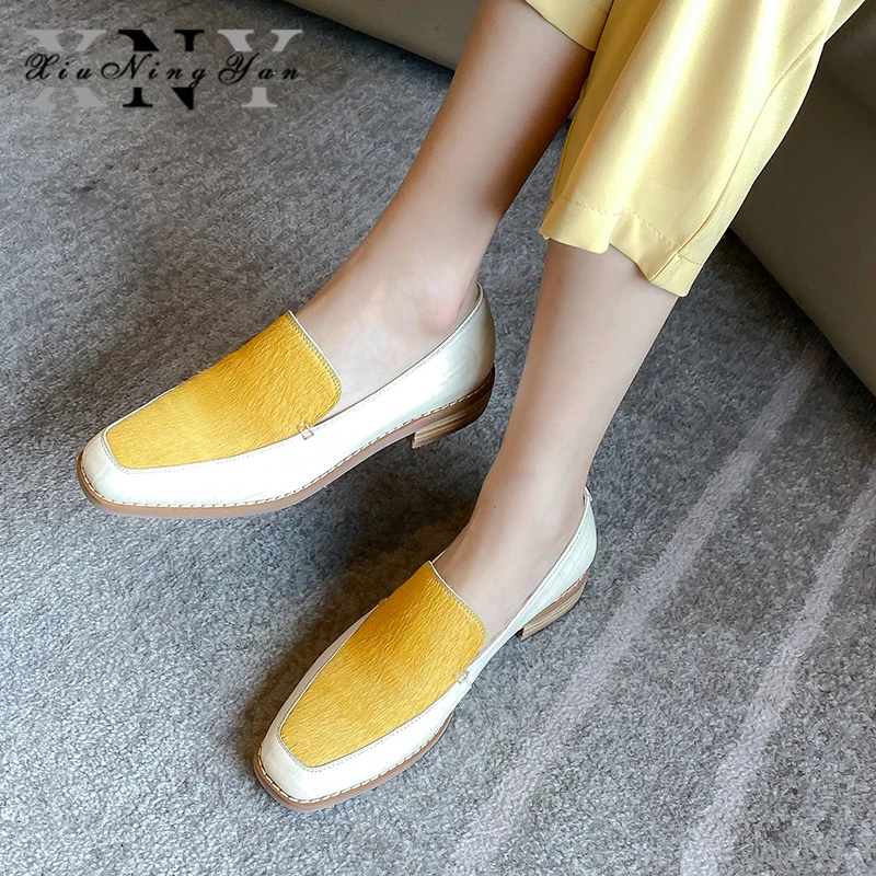 Xiuningyan/Женская обувь 100% натуральная кожа меховая на плоской подошве коллекция 2020