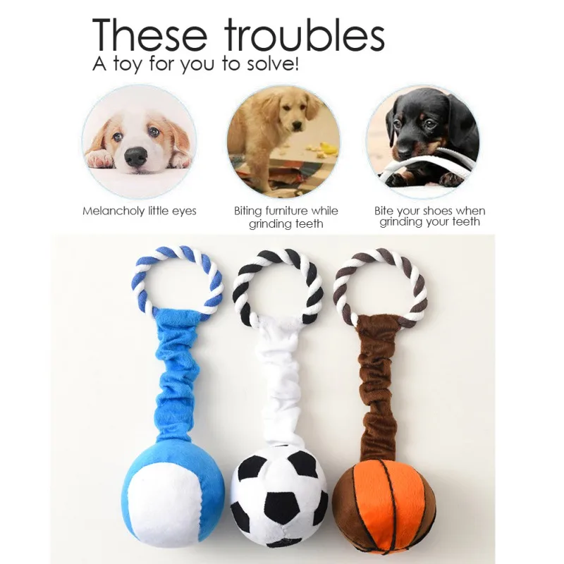 

Игрушки-мячики для жевания домашних животных для маленьких собак, пищалка, Интерактивная тренировочная игрушка-моляр, устойчивая к укусам, ...