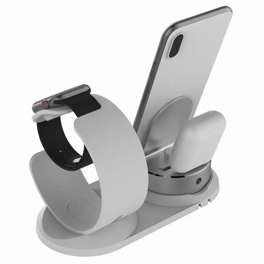 Мобильное настольное зарядное устройство для iphone 3 в 1 держатель телефона apple watch