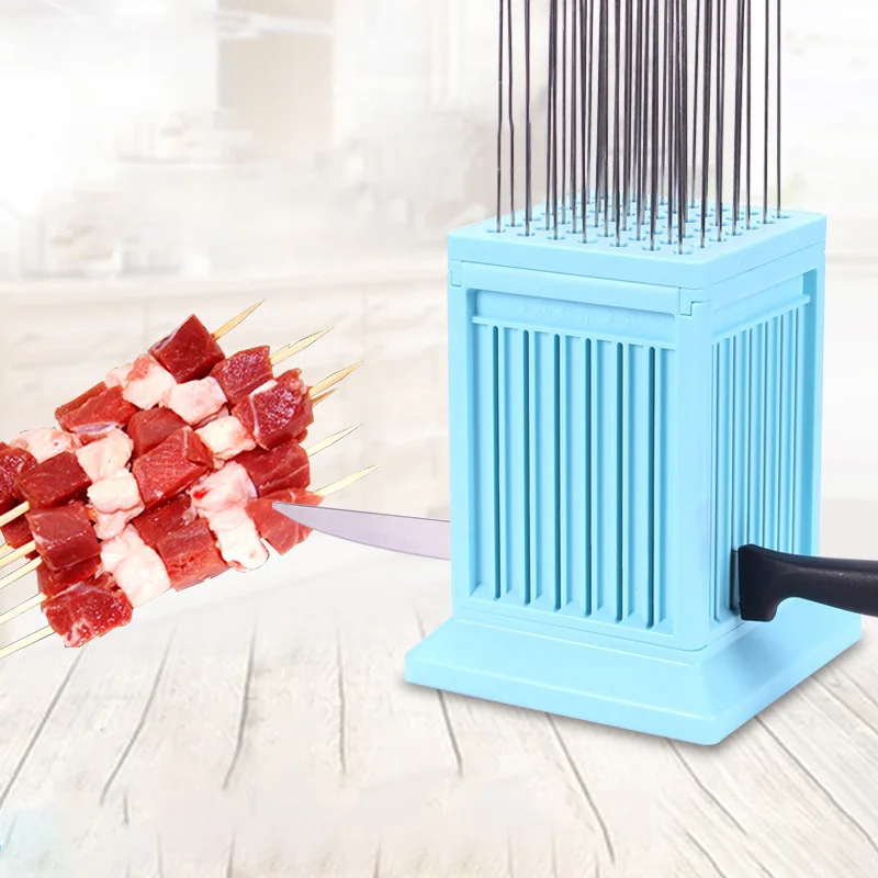 

49 Holes Bbq Meat Skewer Tools Wear Meat String Machine Tofu Skewer Kebab Maker Box Machine Grill Barbecue Kitchen Accessories