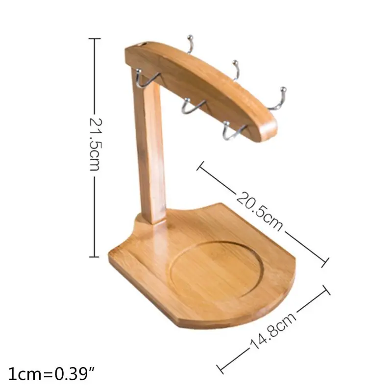 

Cup Holder Mug Rack - Bamboo Coffee Cup Rack Home Storage Creative Tea Mug and Saucer Display Organizer for Coffee Mugs, Tea Cup