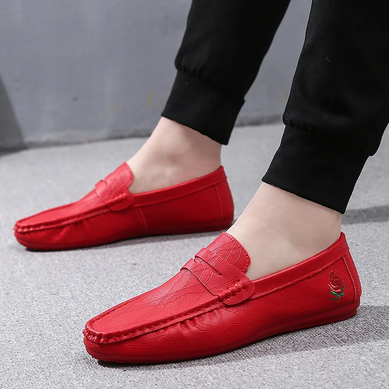 

2018 summer new men's shoes suede shallow mouth casual shoes men's peas shoes