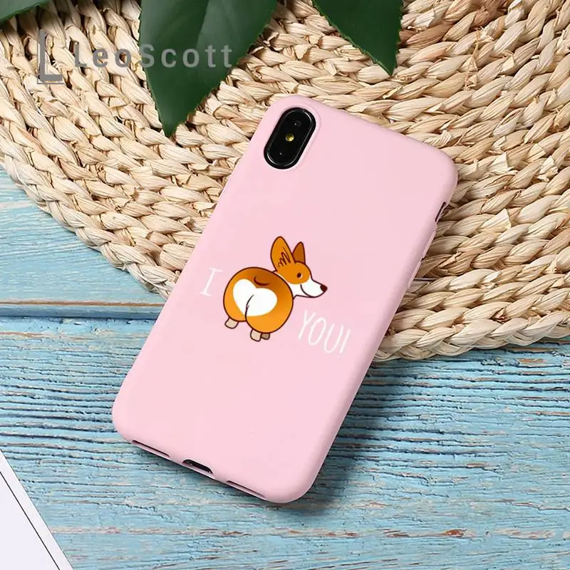 

Corgi Funny Cute Dog Phone Case Candy Color for iPhone 11 12 mini pro XS MAX 8 7 6 6S Plus X 5S SE 2020 XR Cover Shell