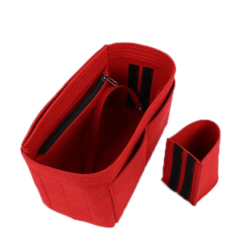 Purse Organizer Insert Makeup Handbag Felt Bag with Zipper &amp Tote Shaper Fit Cosmetic Bags Never Full | Багаж и сумки