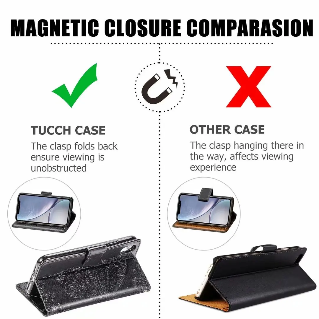 Кожаный чехол для телефона с узором бабочки iPhone 6 6S Plus 7 8 11 Pro Max подставка Apple X XS