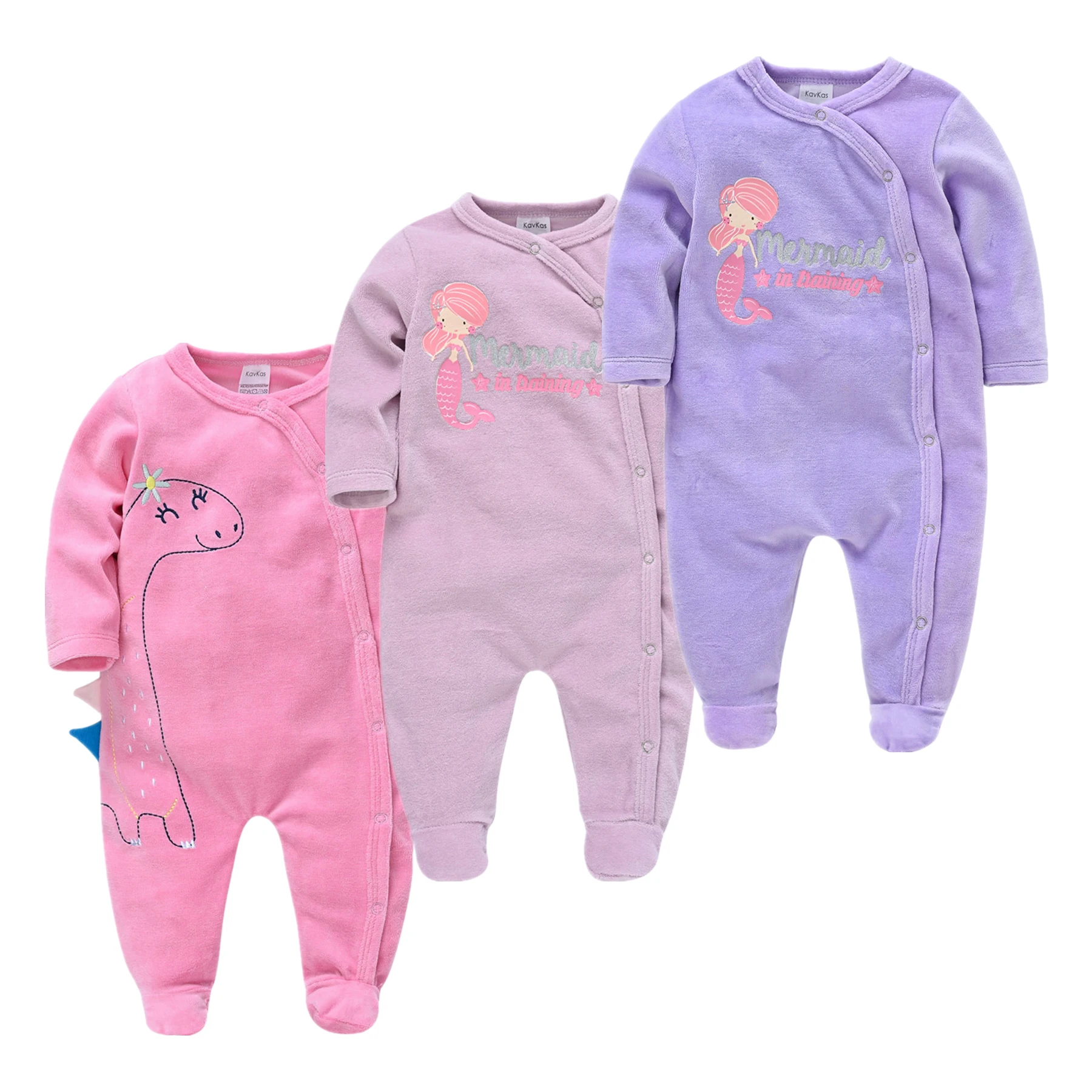 Пижама для маленьких девочек Зимний Рождественский детский комбинезон одежда