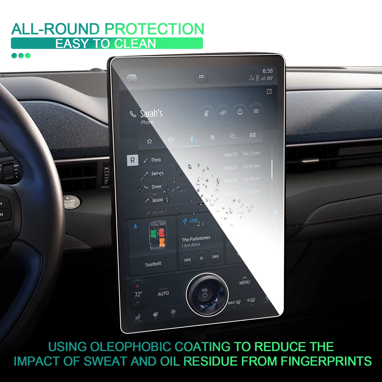 ruiya for mustang mach e 2021 15 5 inch car navigation touch screen protector auto interior accessories tempered glass film free global shipping