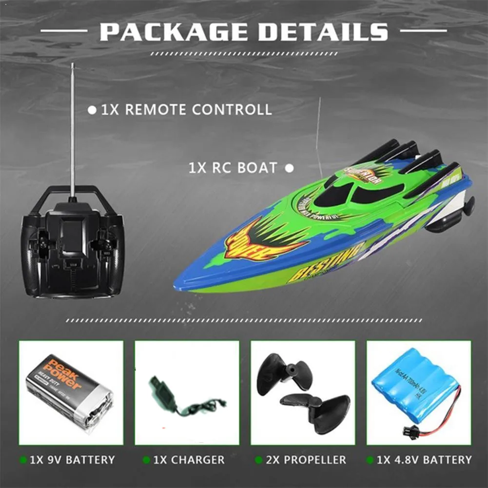 Скоростная гоночная лодка на радиоуправлении 30 км/ч перезаряжаемые батареи