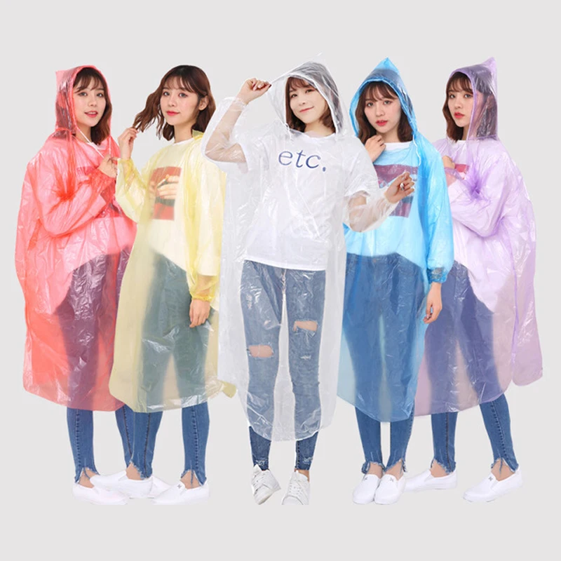 

Adult disposable raincoat Thick portable and transparent Outdoor walking tour raincoat 1pc