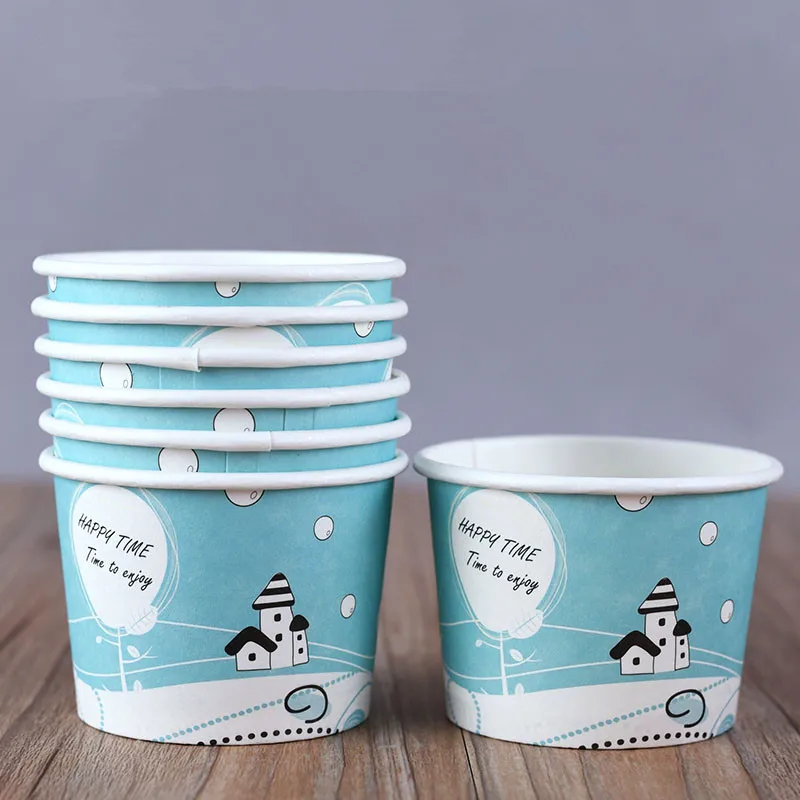 only cup 50 шт. Мультяшные одноразовые бумажные стаканчики для мороженого, креативные вечерние стаканчики для йогурта, торта, десерта, маленькие стаканчики для упаковки на вынос - Цвет: only cup