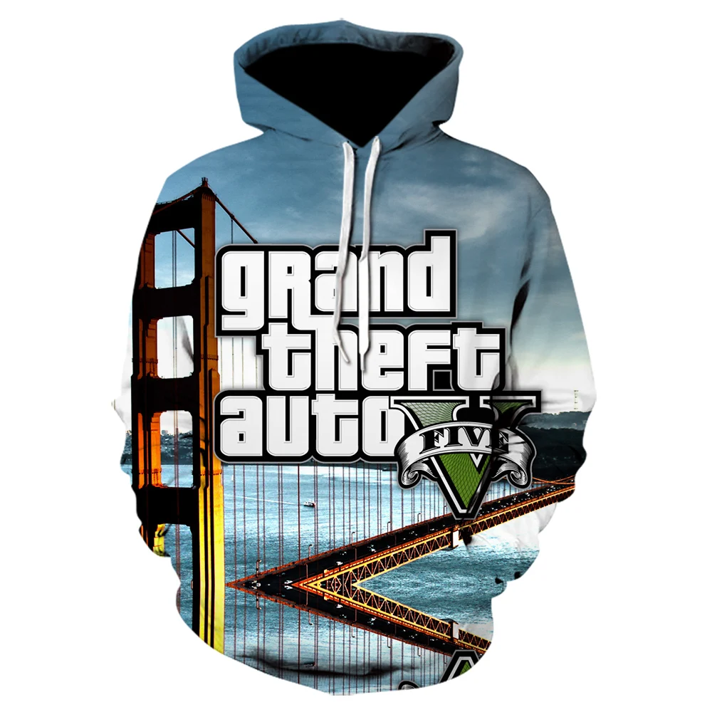 Grand Theft Auto 3D GTA 5 модные толстовки с длинным рукавом уличный стиль куртка капюшоном