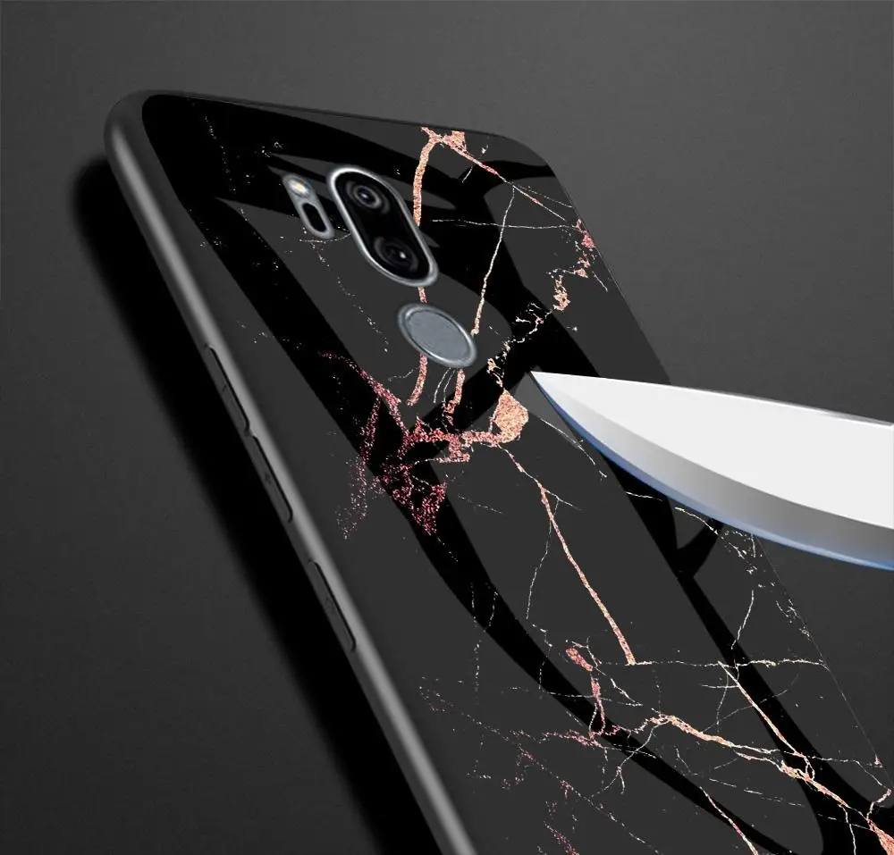 Для LG G7 ThinQ чехол стекло задняя Жесткая Крышка для телефона чехол для Funda LG G7 LGG7 чехол G710 мягкий TPU бампер закаленный для LG G 7 6,1''