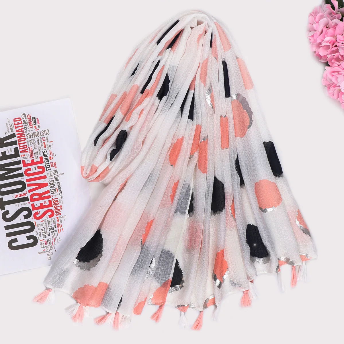 

Ladies Long Scarf Elegant Scarf Retro Fashion Thin Shawl Lady Ladies Dot Pattern Warm Shawl