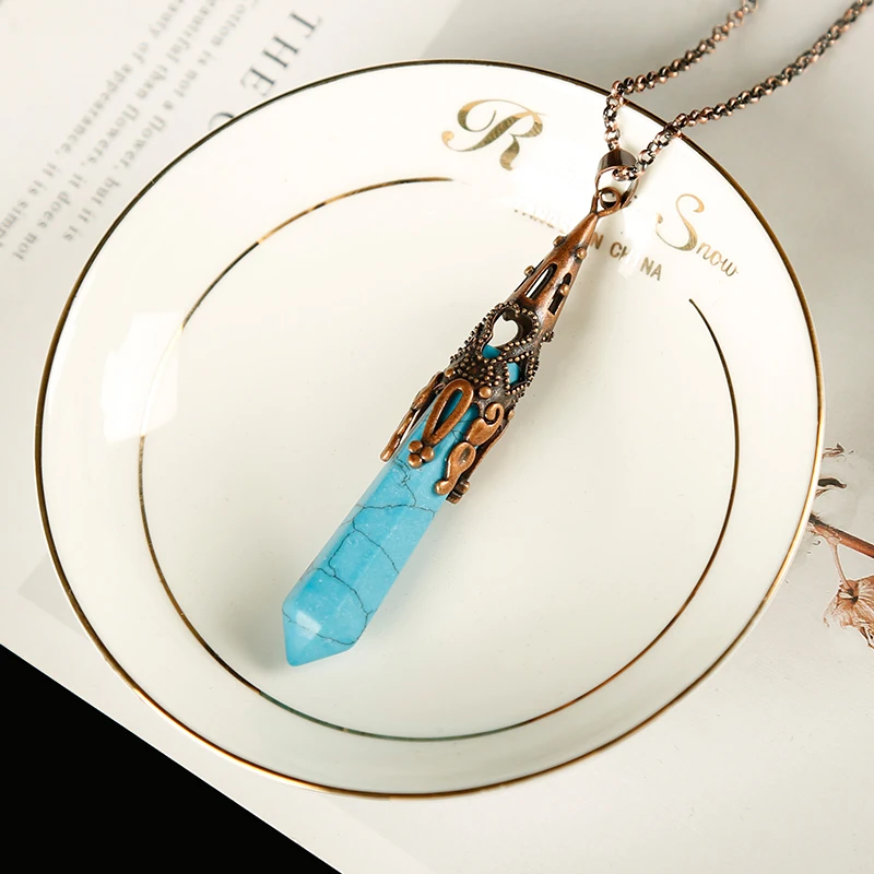 1 шт. стильные натуральные каменные подвесные украшения ожерелье минералы