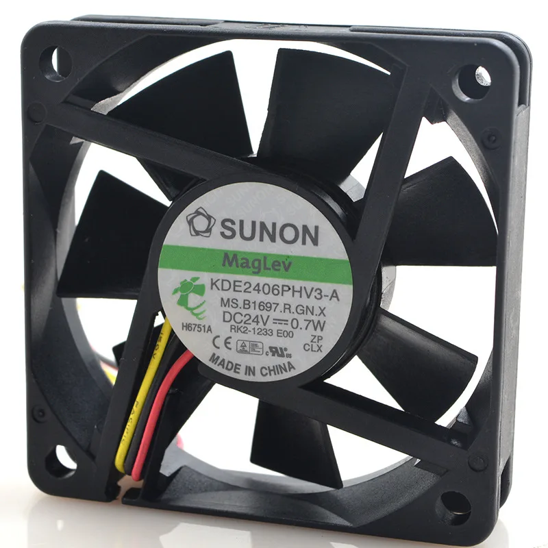 

Оригинальный вентилятор охлаждения для Sunon 6 см, 6015, 24 В, 0,7 Вт, KDE 2406 PHV 3-A3