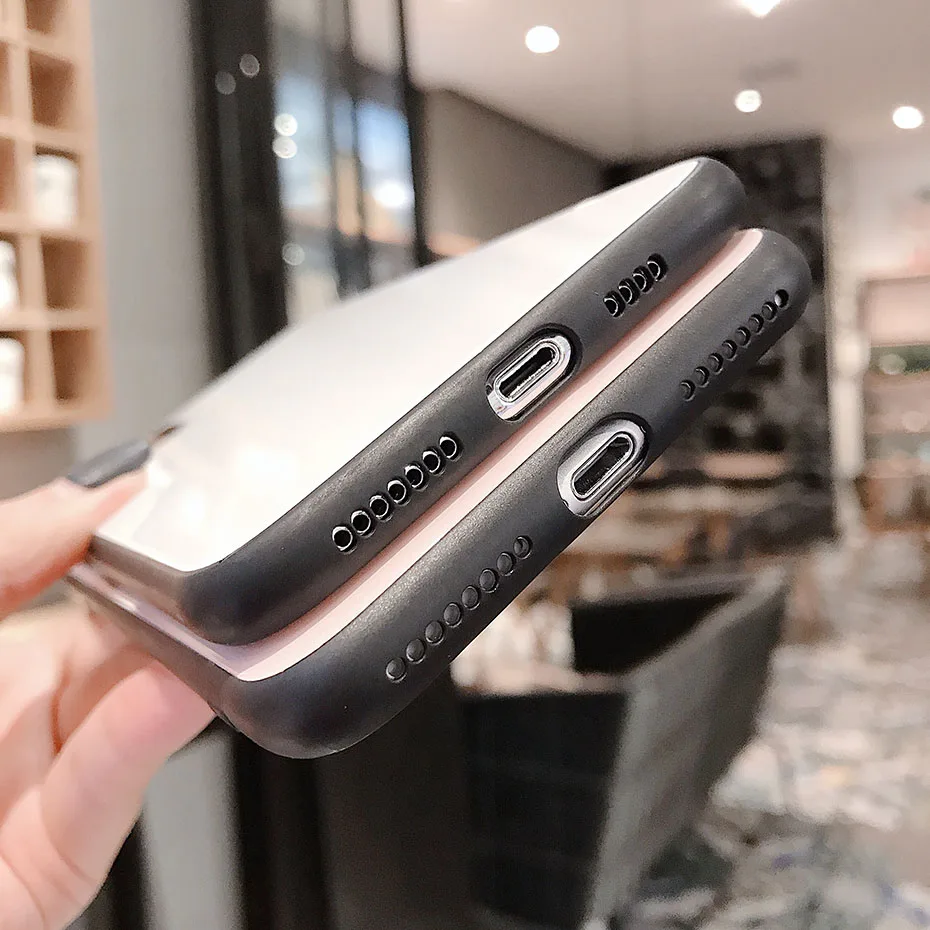 Роскошный чехол для iphone 11 pro max 7 8 plus x xr xs чистый цвет ультратонкий на ощупь 9 h