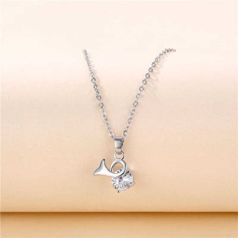 Ожерелье с круглым камнем из белого циркона милое маленькое ожерелье подвеской