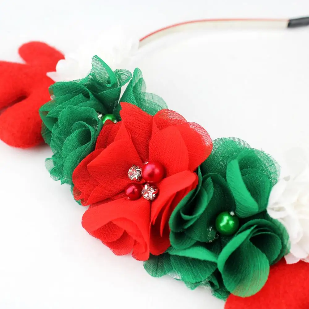 Празднование рождественской вечеринки обруч для волос девочек цветок олень