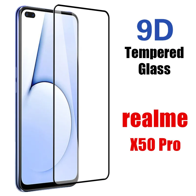 

2pcs 9D Tempered Glass For oppo realme x50 pro Realme X50pro Full Cover Screen Protector on realmex50pro Safety Protective Glass