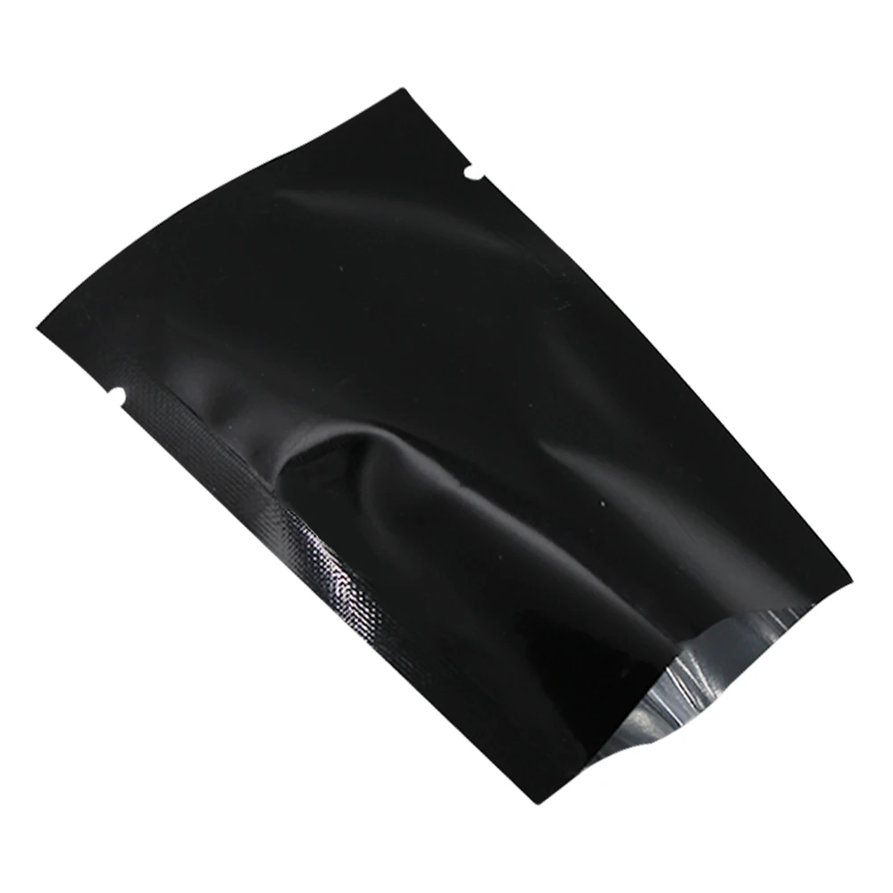 

100Pcs Solid Black Open Top Aluminum Foil Vacuum Seal Storage Package Bag Mylar Foil Coffee Powder Packing Bag