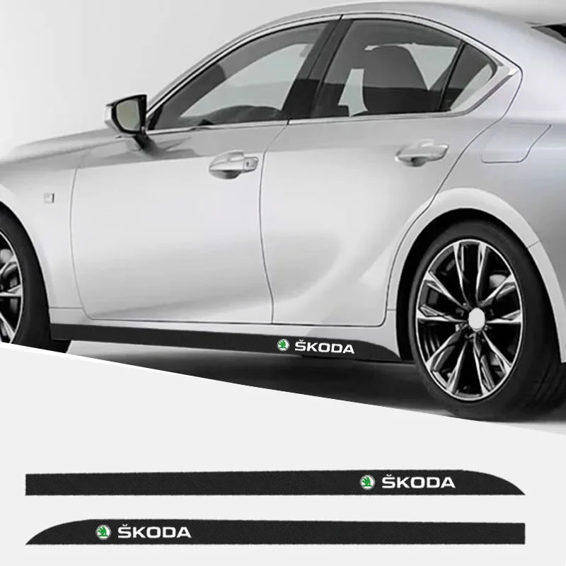 2pcs Car Door Side Skirt Sill Stripe Body Decals Sticker for Skoda Octavia A5 A7 Fabia Superb Rapid Kodiaq Kamiq Accessories | Автомобили