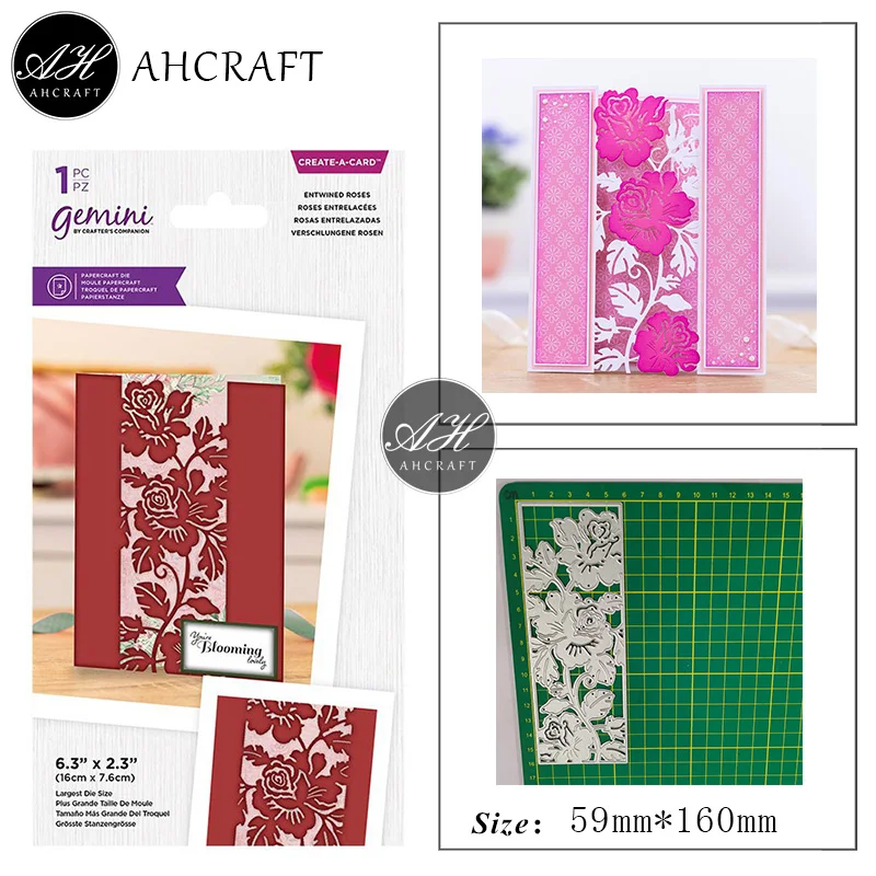 

AHCRAFT Rectangular Rose Fram Metal Cutting Dies for DIY Scrapbooking Photo Album Decorative Embossing Stencil Paper Cards Mould