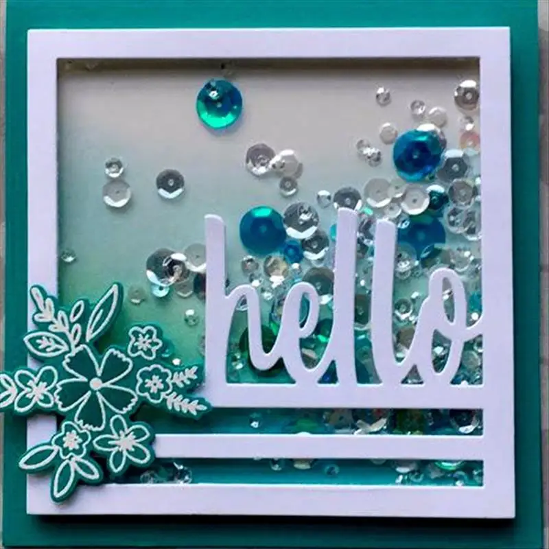 

Квадратные металлические Вырубные штампы Hello для рукоделия, скрапбукинга, фотоальбома, вырубки