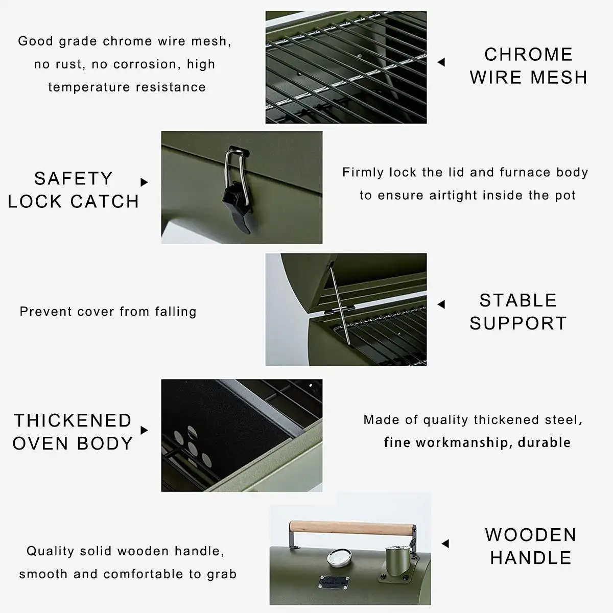 

Portable Outdoor BBQ Grill Patio Camping Picnic Barbecue Stove Camping Trip Cooker Oven