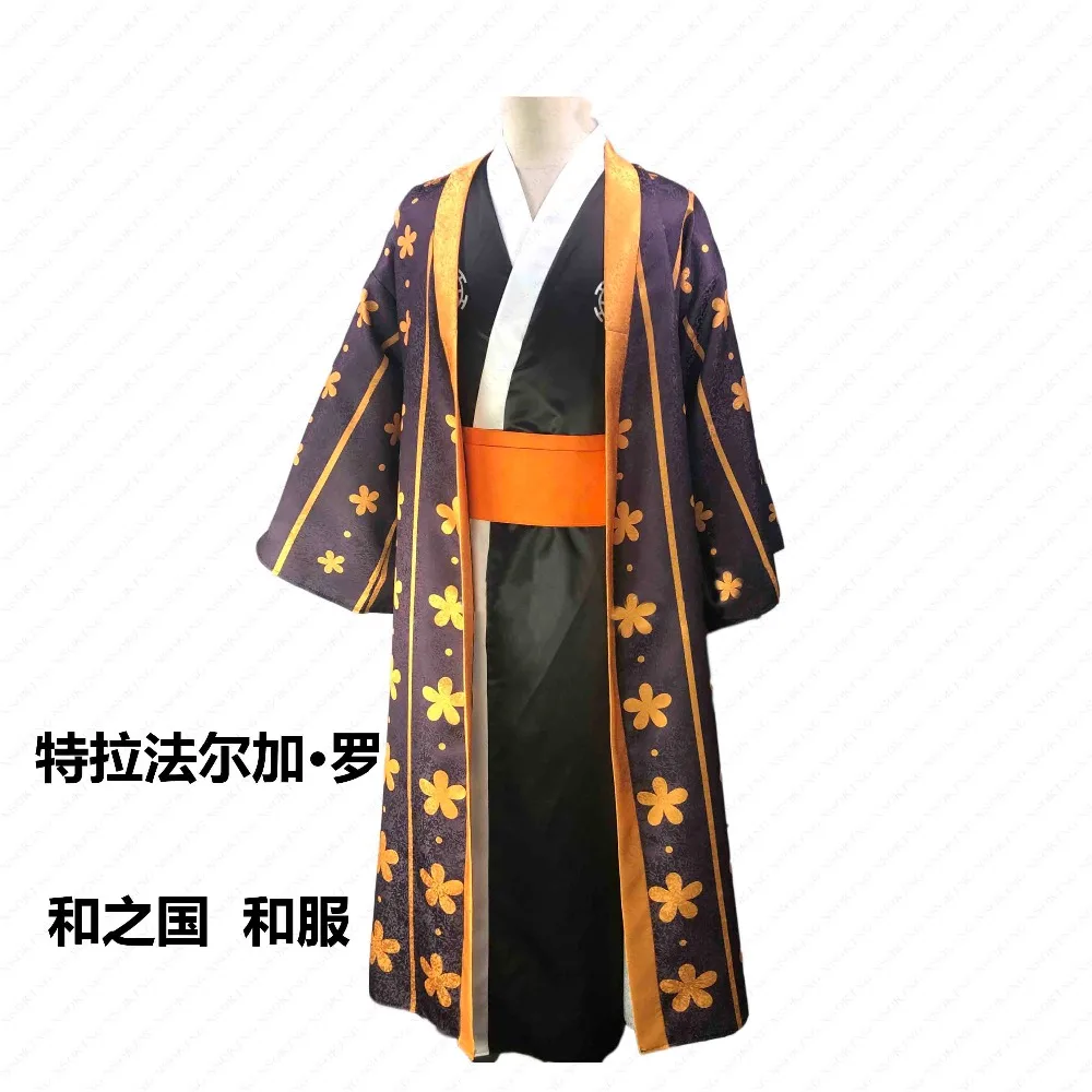 

Anime one Wano Trafalgar Law Bathrobe kimono Cosplay Costume Custom Made