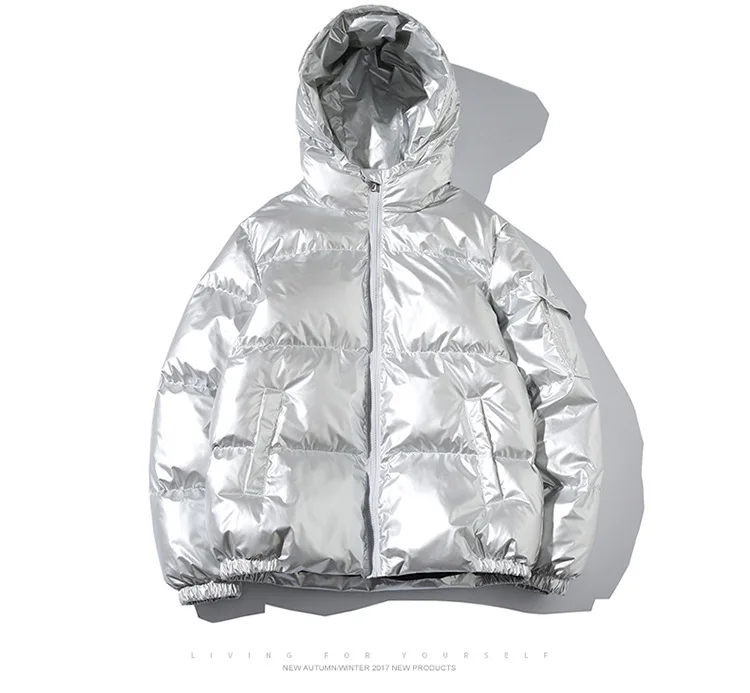 Зимняя модная Толстая свободная яркая стеганая куртка с капюшоном 2021 Мужская свободная повседневная куртка с широким портом и хлопковой по... от AliExpress RU&CIS NEW