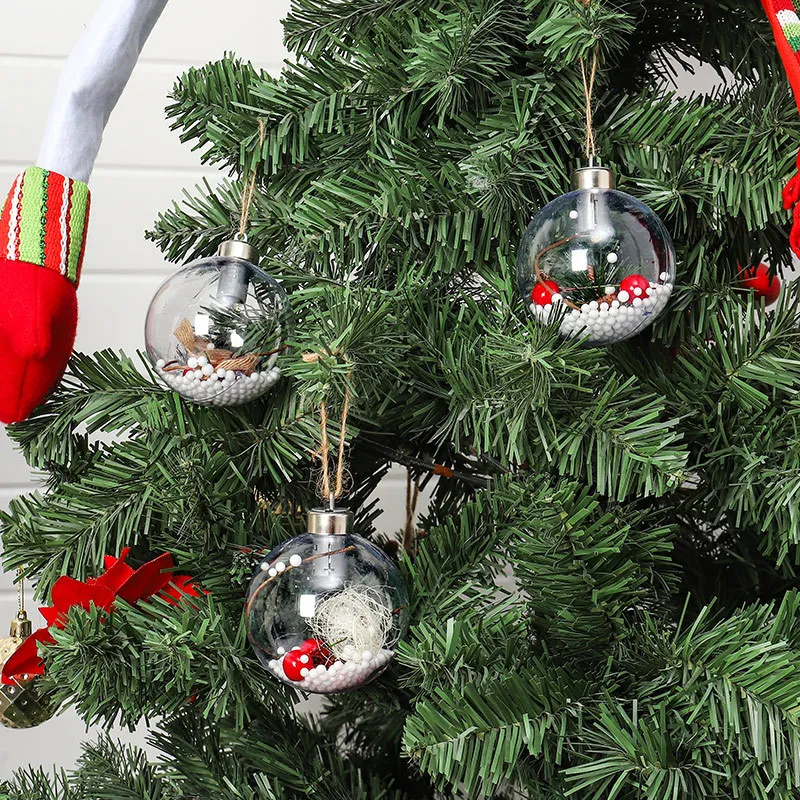 3 шт прозрачный Рождественский шар со светодиодной лампой Рождественская елка